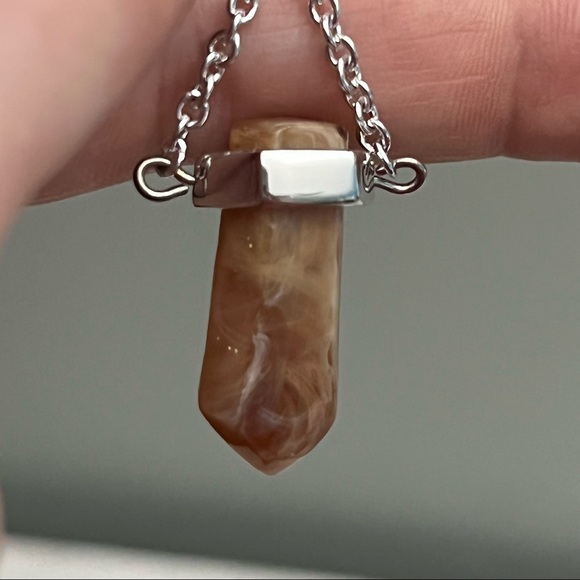 Givenchy Silver Tone Clip On Chain Dangle Earrings with Gemstone Vintage 80s 90s - Picture 9 of 11